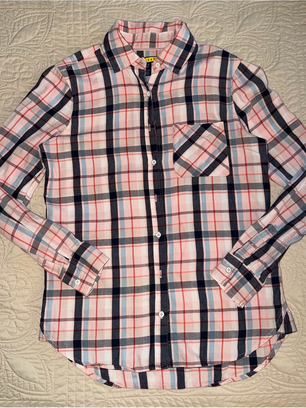 Prince & Fox Pink and Navy Plaid Button-Down Shirt